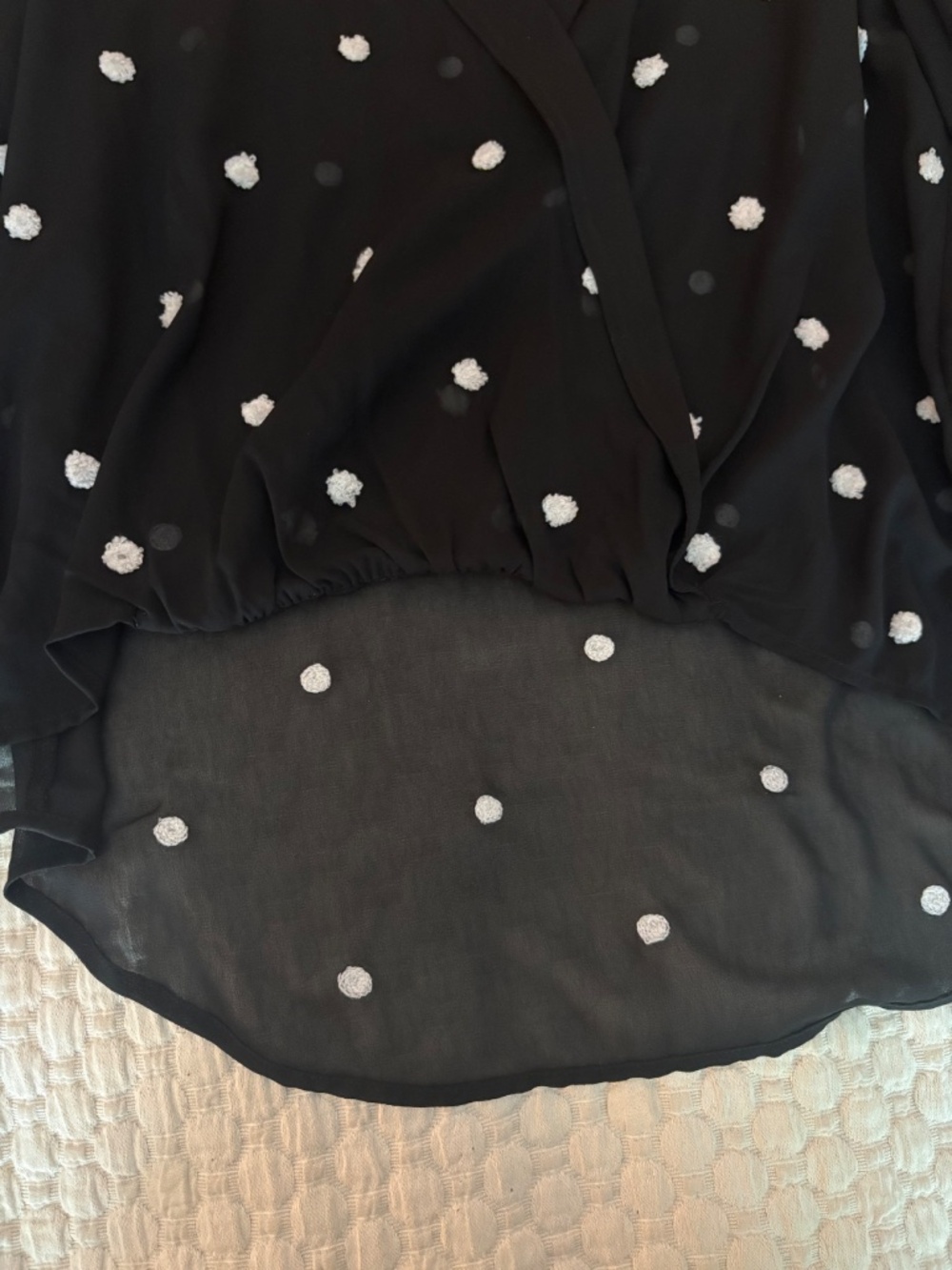 INC, L, Black, sheer dressy top with adorable polka dots - Picture 4 of 5